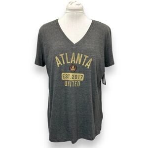 Atlanta United FC MLSoccer Women’s V-Neck T-Shirt Charcoal Heather 2XL
